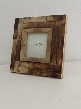 (#138) Stein mart wooden Glass picture frame 3x3" inches
